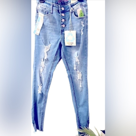 New Gogo Jeans pants for girls Destructed Cinched - Picture 1 of 9